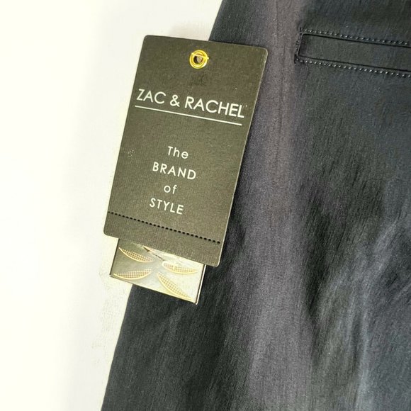 NWT Zac & Rachel Women's Slim Leg Short Dress Pants Size 10 Blue Pull On - Picture 6 of 7